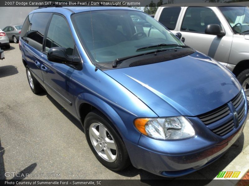Marine Blue Pearl / Dark Khaki/Light Graystone 2007 Dodge Caravan SXT