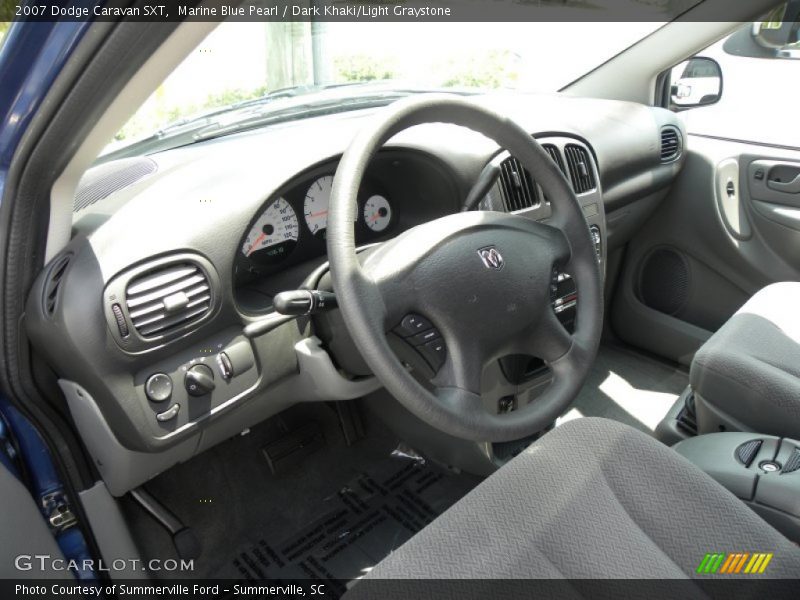 Marine Blue Pearl / Dark Khaki/Light Graystone 2007 Dodge Caravan SXT