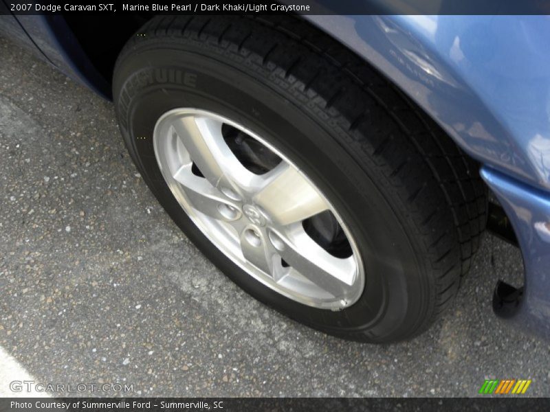 Marine Blue Pearl / Dark Khaki/Light Graystone 2007 Dodge Caravan SXT