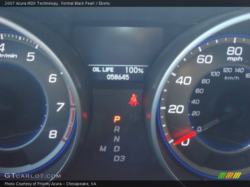 Formal Black Pearl / Ebony 2007 Acura MDX Technology