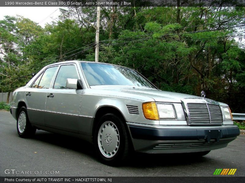 Astro Silver Metallic / Blue 1990 Mercedes-Benz E Class 300 D Sedan