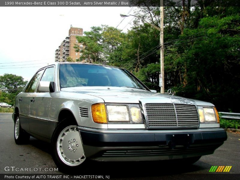 Astro Silver Metallic / Blue 1990 Mercedes-Benz E Class 300 D Sedan