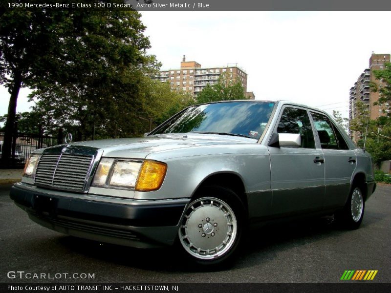 Astro Silver Metallic / Blue 1990 Mercedes-Benz E Class 300 D Sedan