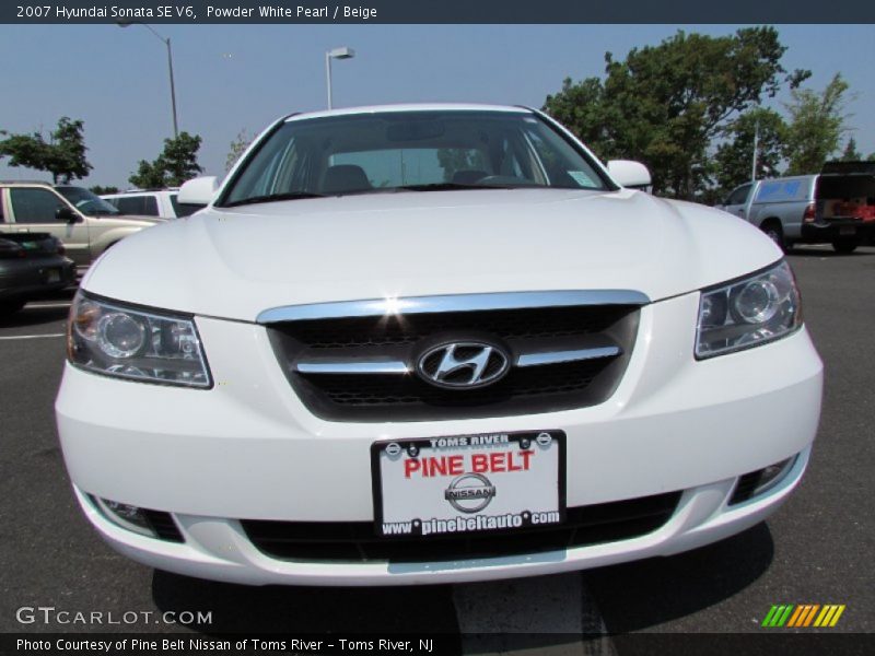 Powder White Pearl / Beige 2007 Hyundai Sonata SE V6