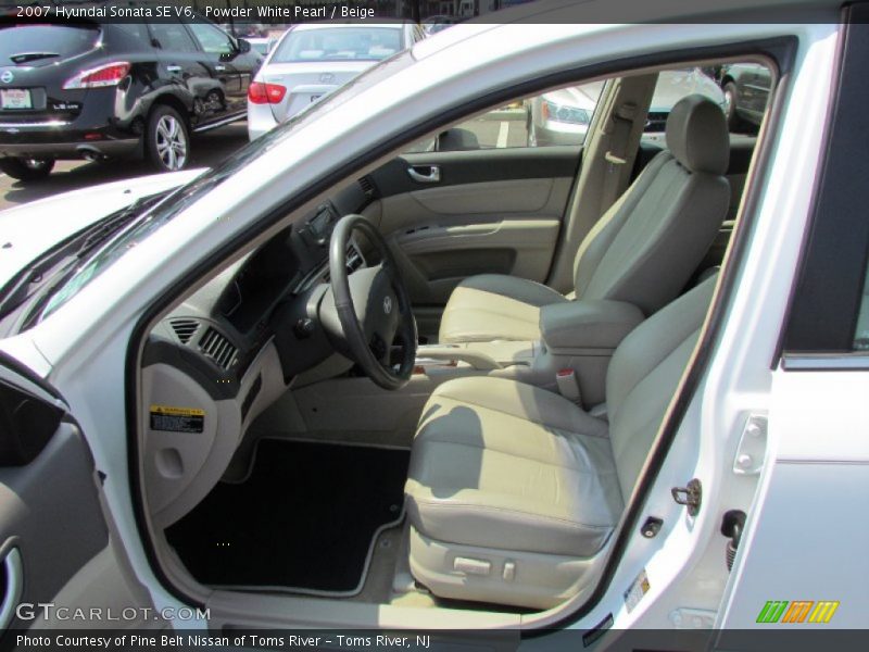 Powder White Pearl / Beige 2007 Hyundai Sonata SE V6