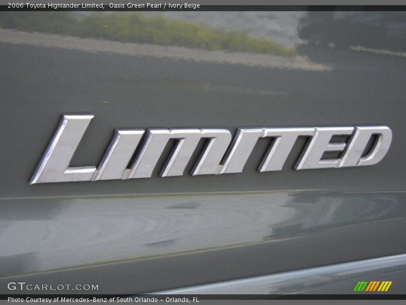 Oasis Green Pearl / Ivory Beige 2006 Toyota Highlander Limited