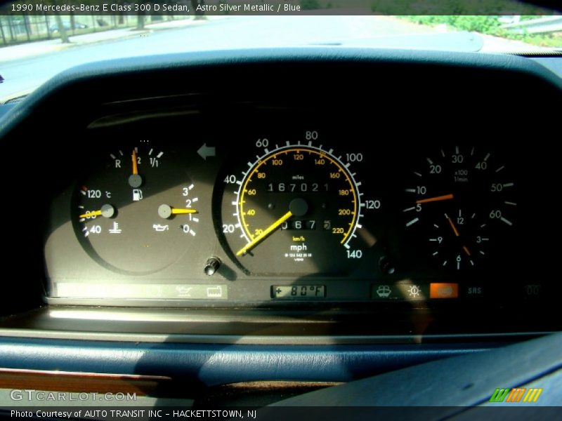 Astro Silver Metallic / Blue 1990 Mercedes-Benz E Class 300 D Sedan