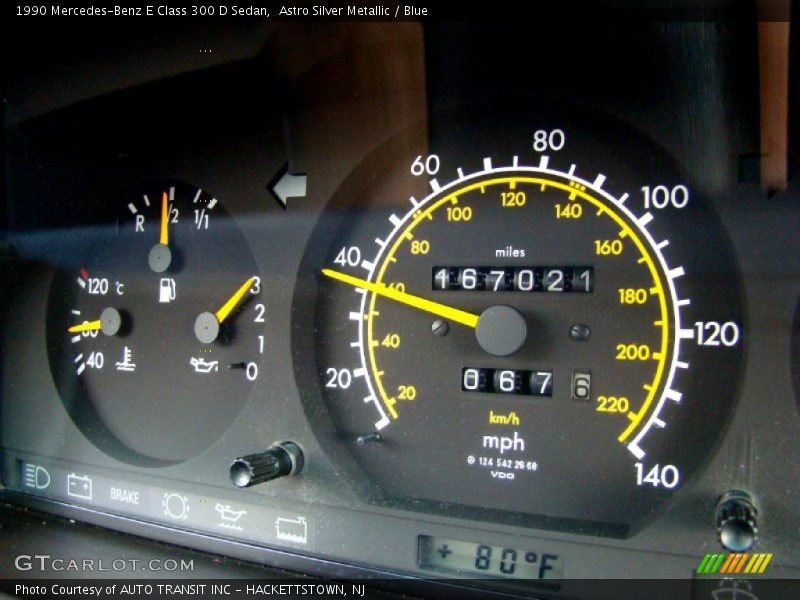 Astro Silver Metallic / Blue 1990 Mercedes-Benz E Class 300 D Sedan