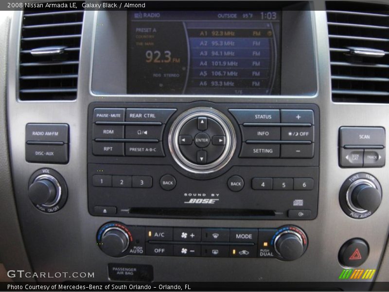 Controls of 2008 Armada LE