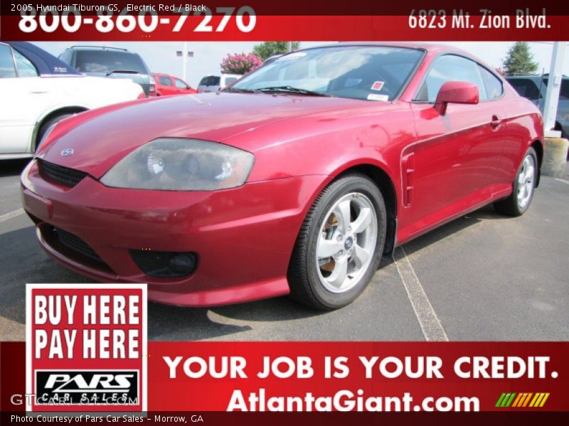 Electric Red / Black 2005 Hyundai Tiburon GS