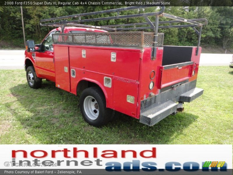 Bright Red / Medium Stone 2008 Ford F350 Super Duty XL Regular Cab 4x4 Chassis Commercial