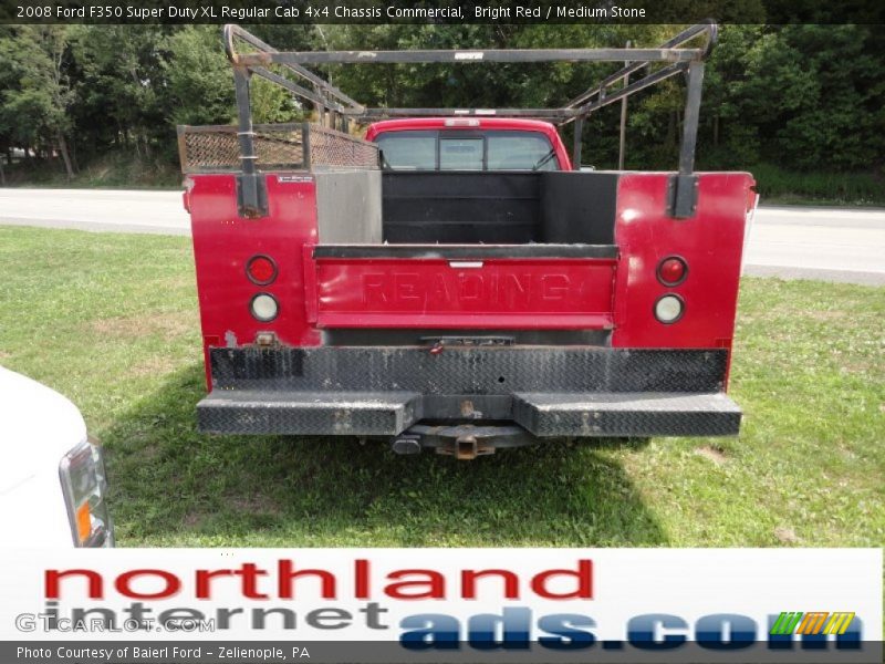 Bright Red / Medium Stone 2008 Ford F350 Super Duty XL Regular Cab 4x4 Chassis Commercial