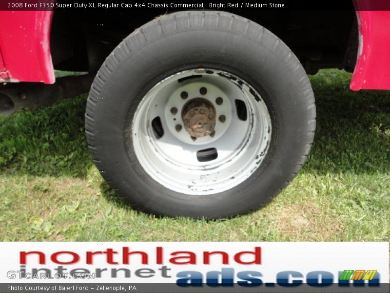 Bright Red / Medium Stone 2008 Ford F350 Super Duty XL Regular Cab 4x4 Chassis Commercial