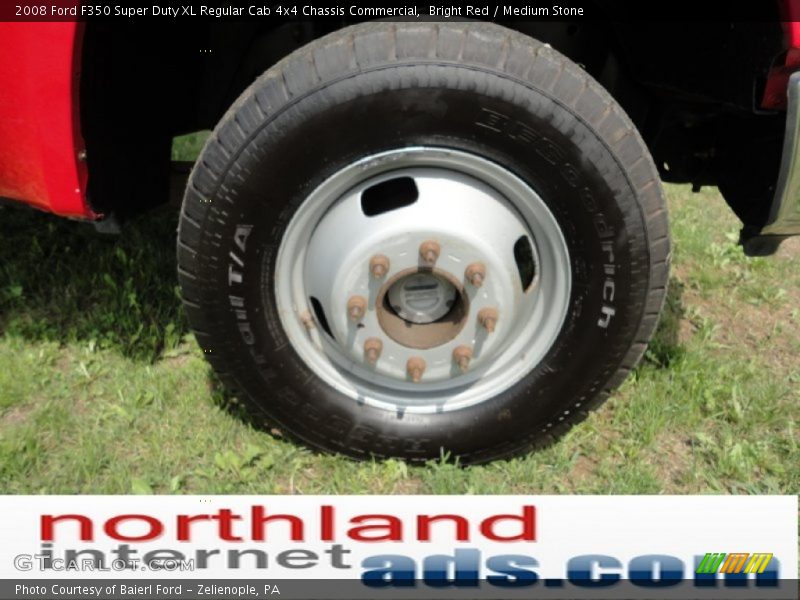 Bright Red / Medium Stone 2008 Ford F350 Super Duty XL Regular Cab 4x4 Chassis Commercial