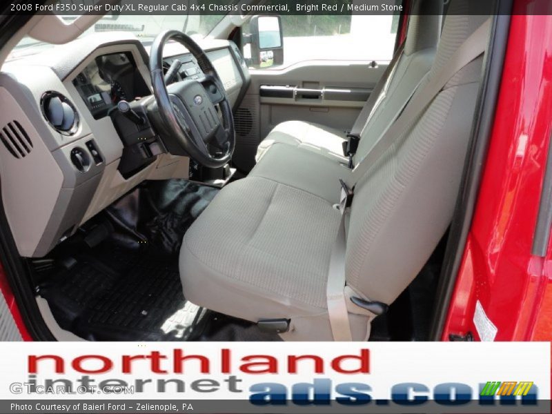 Bright Red / Medium Stone 2008 Ford F350 Super Duty XL Regular Cab 4x4 Chassis Commercial