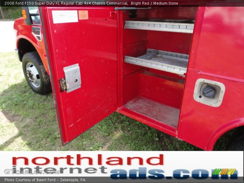 Bright Red / Medium Stone 2008 Ford F350 Super Duty XL Regular Cab 4x4 Chassis Commercial