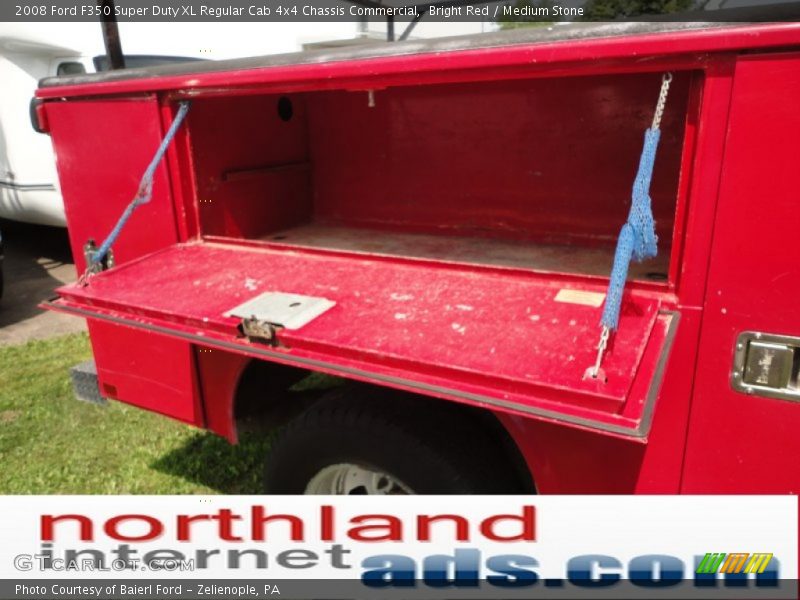 Bright Red / Medium Stone 2008 Ford F350 Super Duty XL Regular Cab 4x4 Chassis Commercial