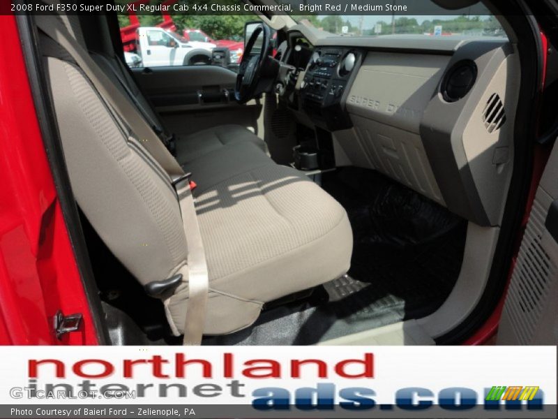 Bright Red / Medium Stone 2008 Ford F350 Super Duty XL Regular Cab 4x4 Chassis Commercial