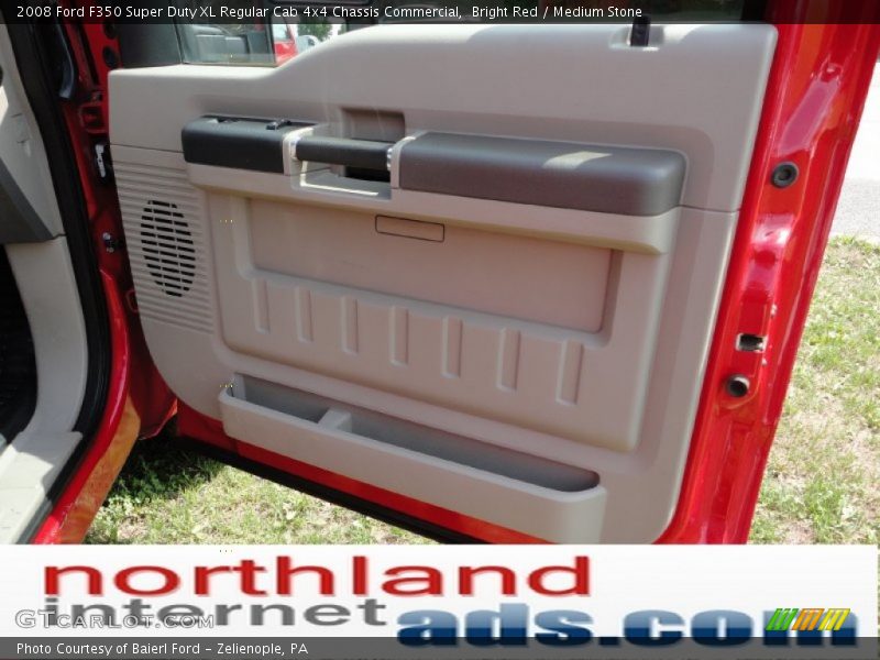 Bright Red / Medium Stone 2008 Ford F350 Super Duty XL Regular Cab 4x4 Chassis Commercial