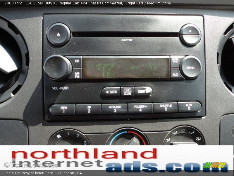 Bright Red / Medium Stone 2008 Ford F350 Super Duty XL Regular Cab 4x4 Chassis Commercial