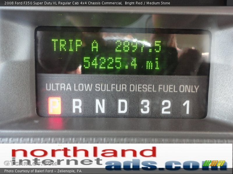 Bright Red / Medium Stone 2008 Ford F350 Super Duty XL Regular Cab 4x4 Chassis Commercial