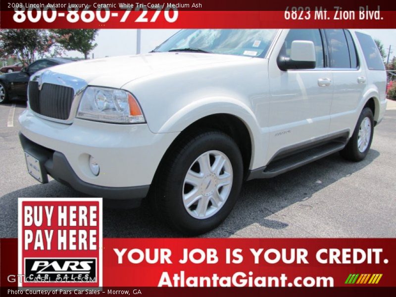Ceramic White Tri-Coat / Medium Ash 2003 Lincoln Aviator Luxury