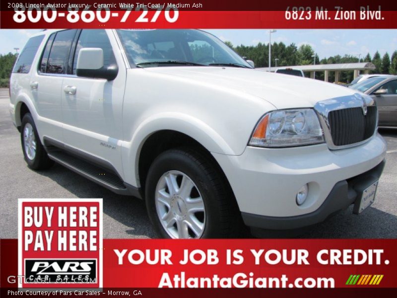 Ceramic White Tri-Coat / Medium Ash 2003 Lincoln Aviator Luxury