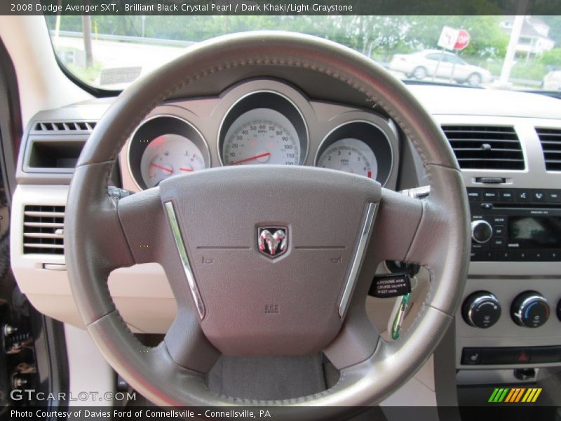 Brilliant Black Crystal Pearl / Dark Khaki/Light Graystone 2008 Dodge Avenger SXT