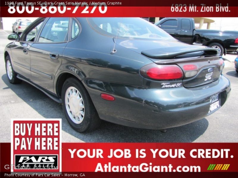 Dark Green Satin Metallic / Medium Graphite 1998 Ford Taurus SE