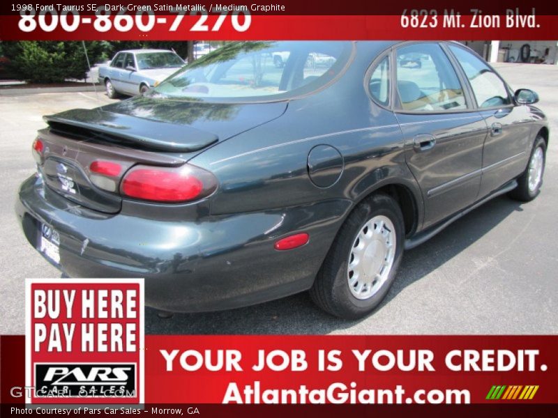 Dark Green Satin Metallic / Medium Graphite 1998 Ford Taurus SE