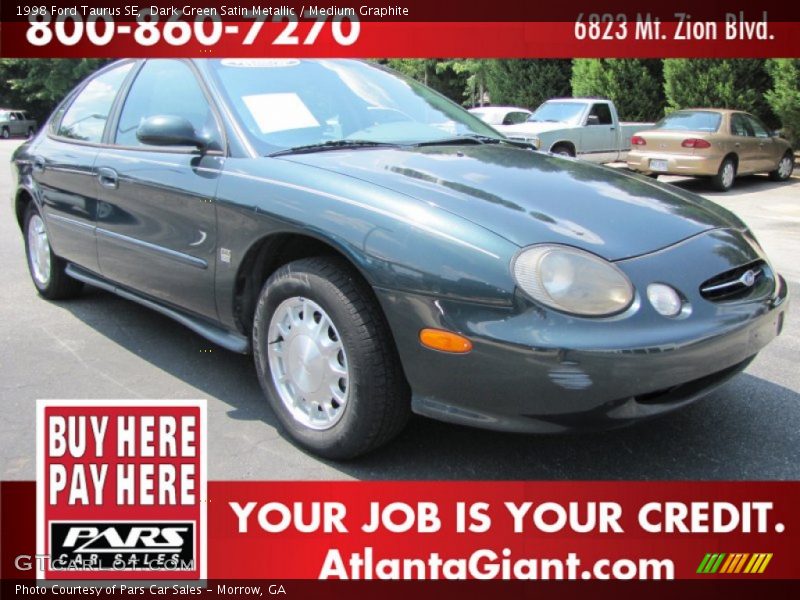 Dark Green Satin Metallic / Medium Graphite 1998 Ford Taurus SE