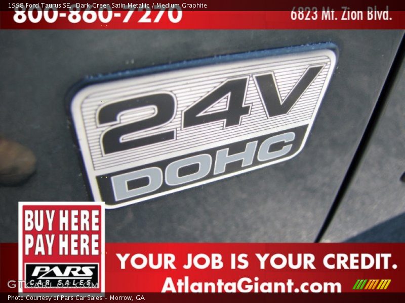 Dark Green Satin Metallic / Medium Graphite 1998 Ford Taurus SE