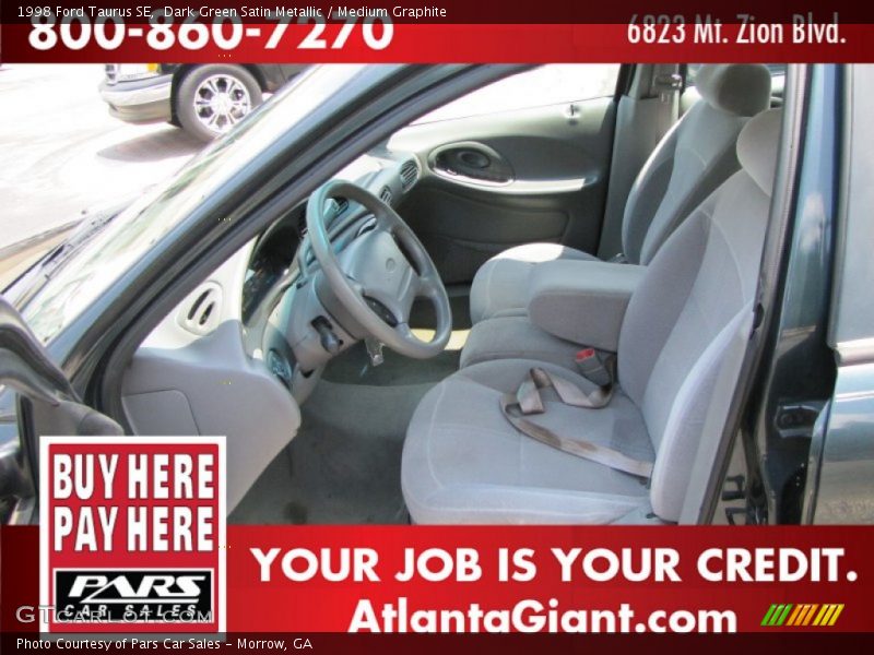 Dark Green Satin Metallic / Medium Graphite 1998 Ford Taurus SE