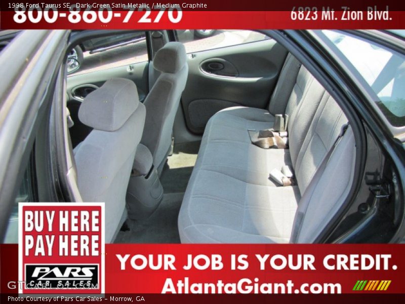 Dark Green Satin Metallic / Medium Graphite 1998 Ford Taurus SE