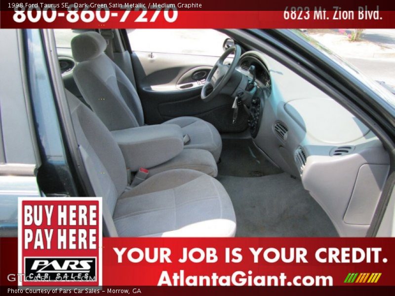 Dark Green Satin Metallic / Medium Graphite 1998 Ford Taurus SE