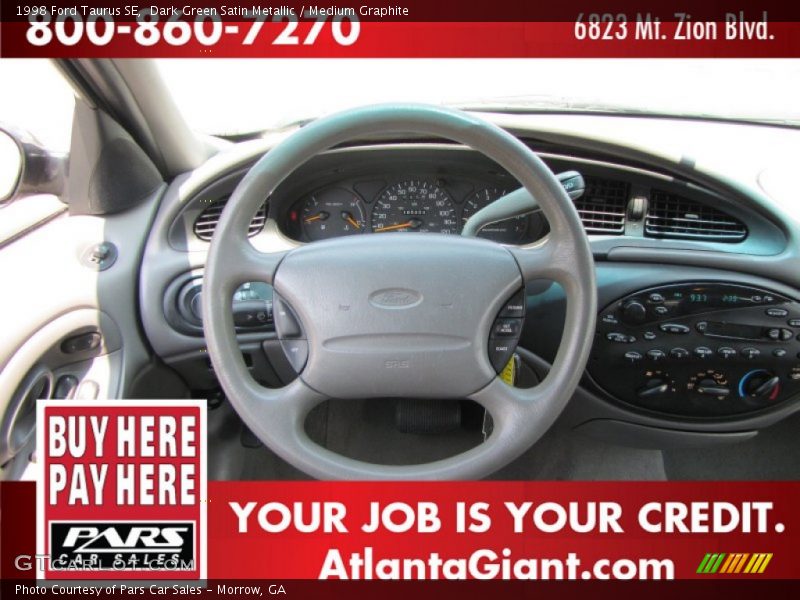 Dark Green Satin Metallic / Medium Graphite 1998 Ford Taurus SE