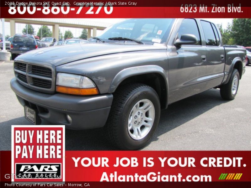 Graphite Metallic / Dark Slate Gray 2003 Dodge Dakota SXT Quad Cab