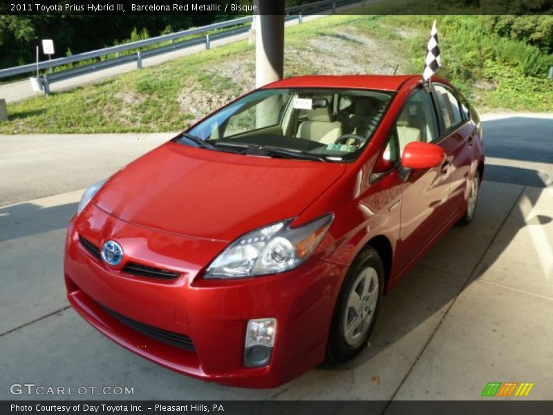 Barcelona Red Metallic / Bisque 2011 Toyota Prius Hybrid III