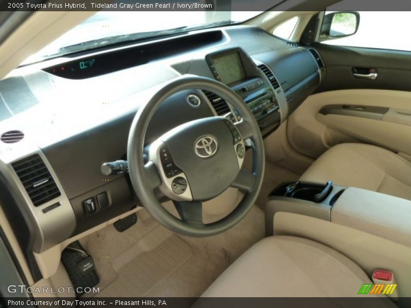 Tideland Gray Green Pearl / Ivory/Brown 2005 Toyota Prius Hybrid
