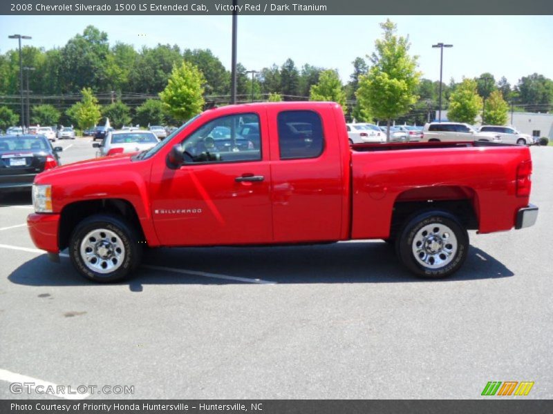 Victory Red / Dark Titanium 2008 Chevrolet Silverado 1500 LS Extended Cab