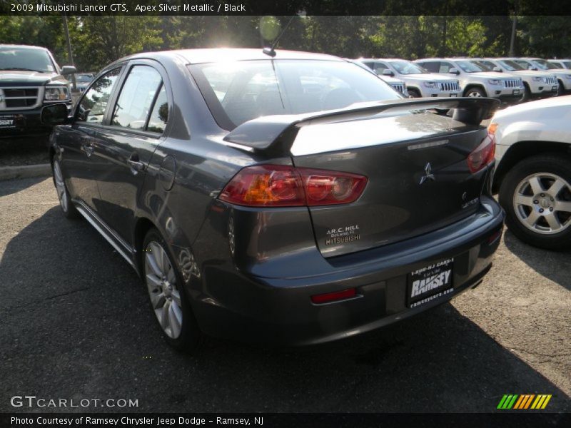 Apex Silver Metallic / Black 2009 Mitsubishi Lancer GTS