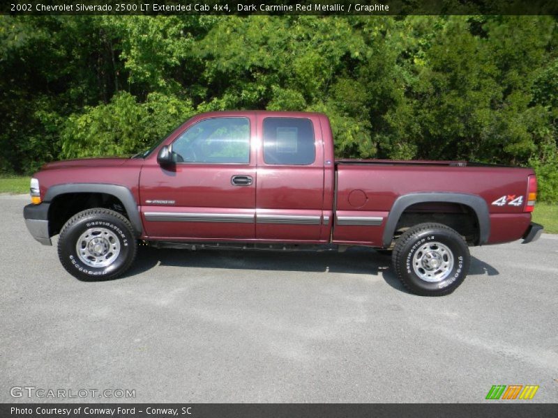 Dark Carmine Red Metallic / Graphite 2002 Chevrolet Silverado 2500 LT Extended Cab 4x4