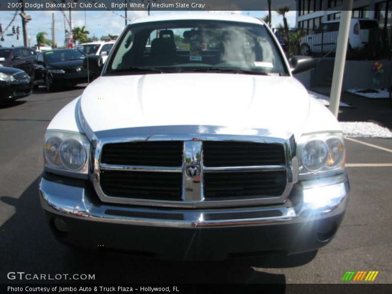 Bright White / Medium Slate Gray 2005 Dodge Dakota SLT Club Cab