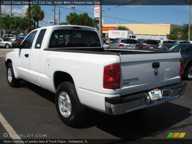 Bright White / Medium Slate Gray 2005 Dodge Dakota SLT Club Cab