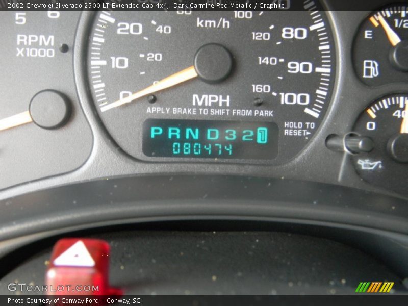 Dark Carmine Red Metallic / Graphite 2002 Chevrolet Silverado 2500 LT Extended Cab 4x4