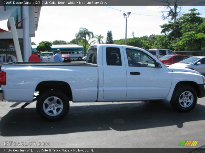 Bright White / Medium Slate Gray 2005 Dodge Dakota SLT Club Cab