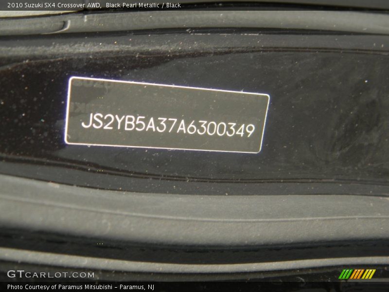 Black Pearl Metallic / Black 2010 Suzuki SX4 Crossover AWD