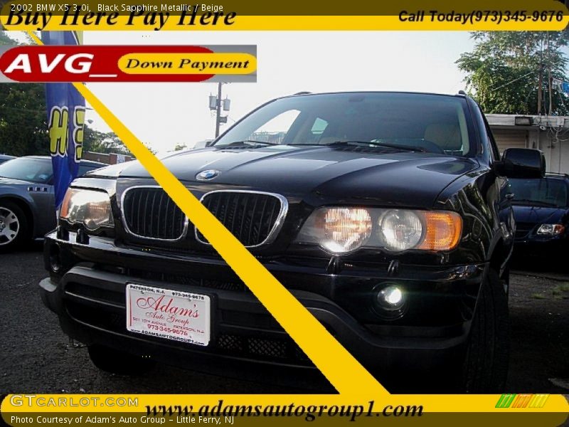 Black Sapphire Metallic / Beige 2002 BMW X5 3.0i