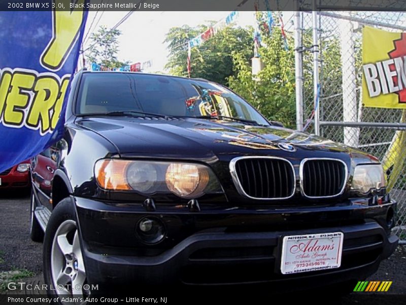 Black Sapphire Metallic / Beige 2002 BMW X5 3.0i