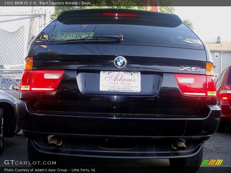 Black Sapphire Metallic / Beige 2002 BMW X5 3.0i